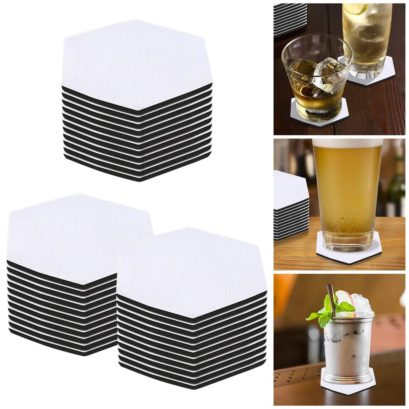 

30 Pieces Cup Coasters Accessories Sublimation Blank Coasters for Crafting