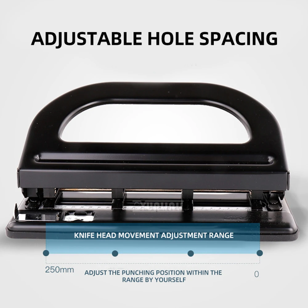 Puncher,  A4 adjustable four-hole puncher, A4 paper four-hole 30-sheet punching machine