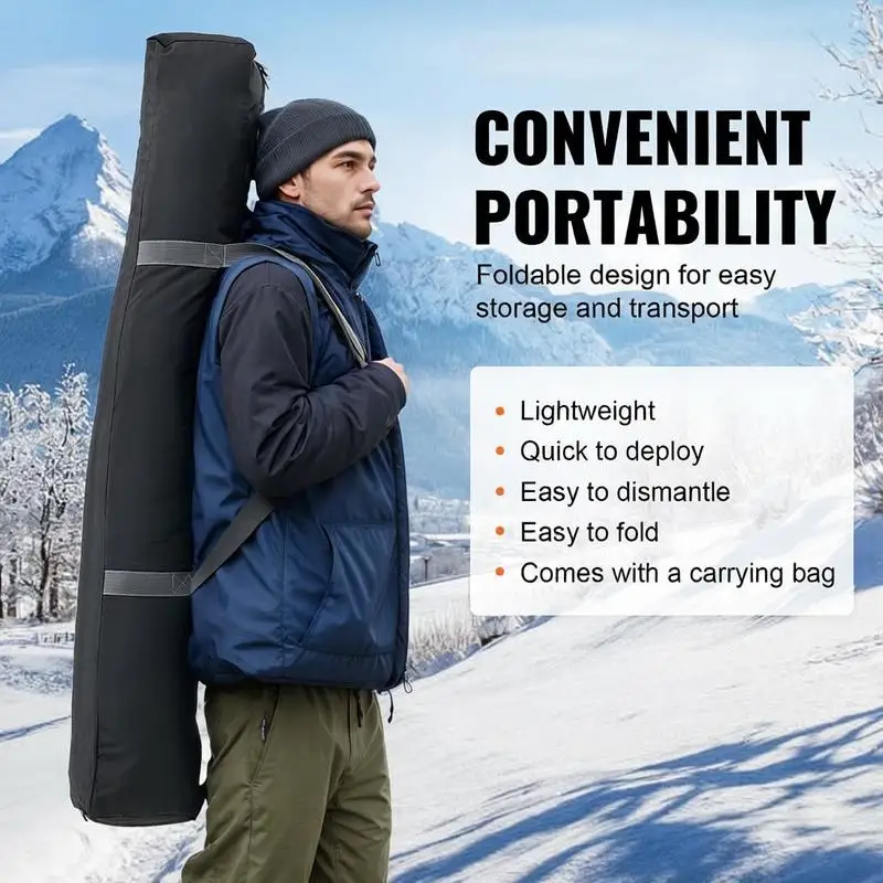 Portable ice fishing tent, pop-up tent for ice fishing for 4-6 people, fishing tent made of 600D Oxford fabric, angler's umbrella, ice hut for winter fishing, tent with anchors/rope/carrying bag, 3.3 x 3.3 x 2 m view 5