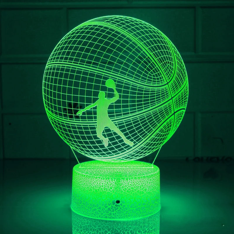 Nighdn 3D Basketball Night Light 7 Color Changing LED Night Lamp for Kids Bedroom Decor Birthday Christmas Gift for Boys Girls