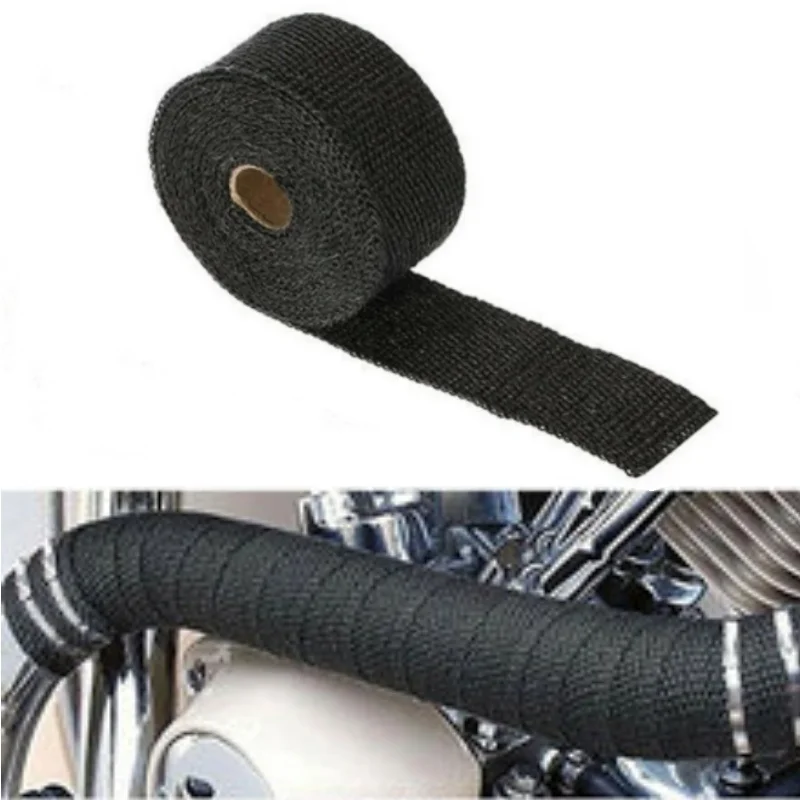 5m Exhaust Pipe Insulation Thermal Heat Wrap Roll Insulation Cotton Banana Cloth Motorcycle Fiberglass Heat Shield Tape