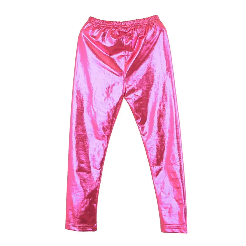 Children\'s Bright-Colored Bottoms Boys Girls Metallic Breathable Practice Pants 2-10 Years Old Children\'s Pants