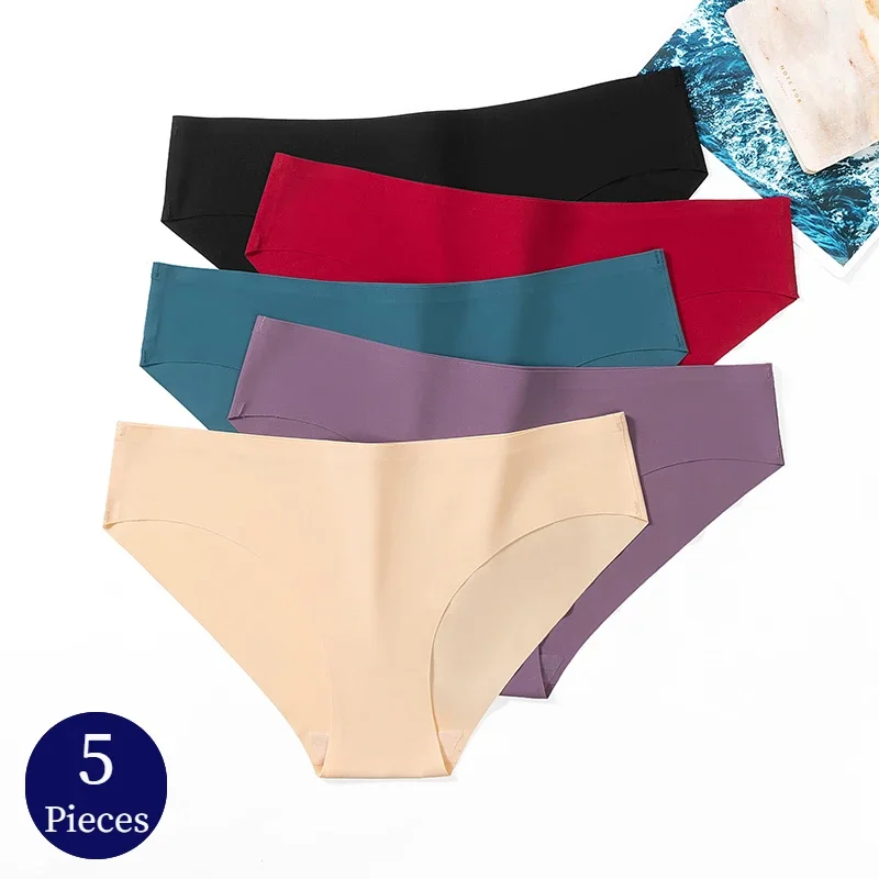 

TrowBridge 5PCS/Set Women's Panties Simple Comfortable Underwear Women Sport Briefs Soft Lingerie Seamless Breathable Underpants