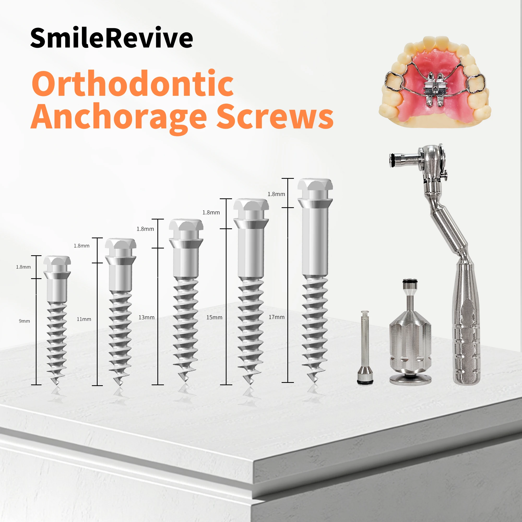 SmileRevive Dental Dentistry Materials Orthodontic Material Orthodontic Expansion Screw Dental Kit 1.8*9/11/13/15/17