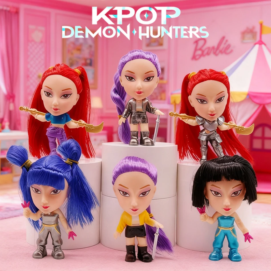 6 قطعة جديد صحيح الشعر KPop شيطان الصيادين نجم رومي ميرا زوي الاكريليك البلاستيكية عمل الشكل لعبة أنيمي تمثال دمية لمحبي هدية