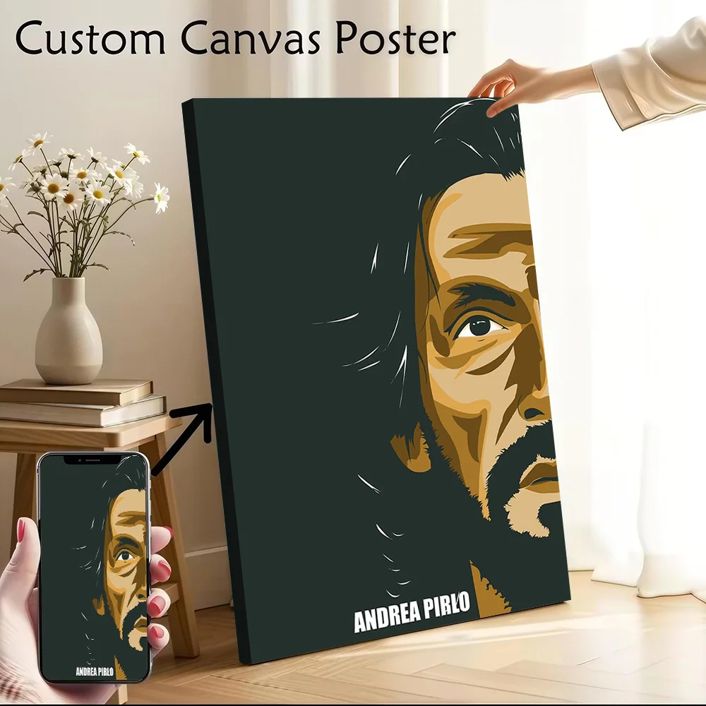 Andrea Pirlo Canvas Poster Customizable Pictures Wall Art Canvas Painting for Aesthetic Decoration Living Room Wand Deko Home