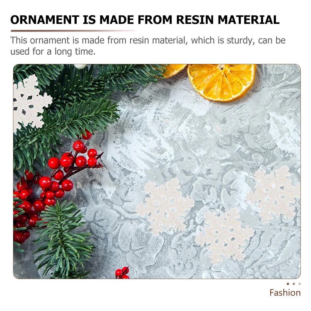 

50Pcs Christmas Tree Snowflake Pendant Resin Hanging Ornaments Xmas Holiday Decorations Party Decor Snowman Kit