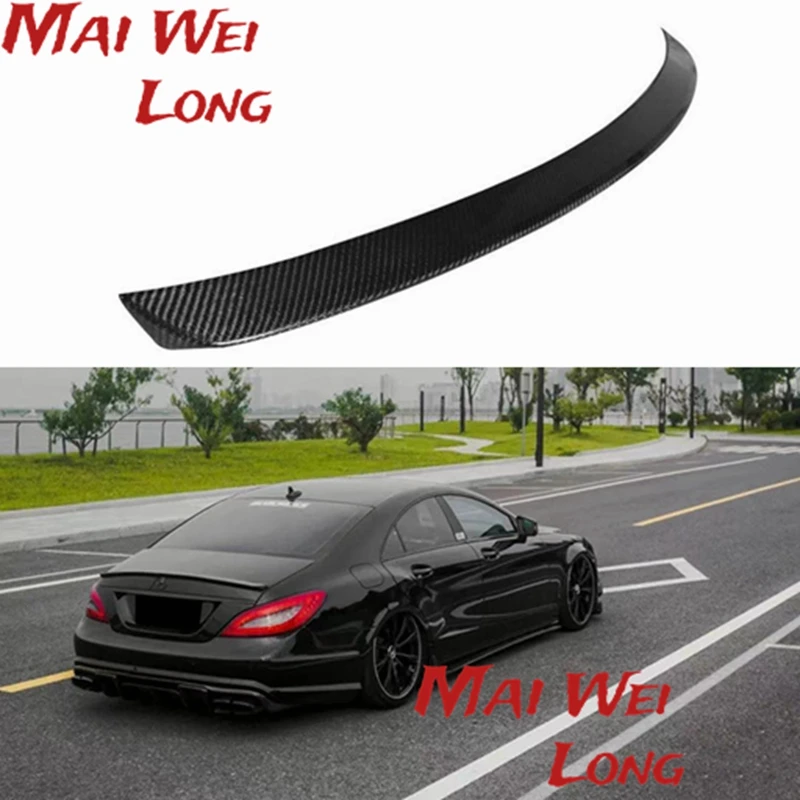 For Mercedes CLS Spoiler Cls Class W218 Carbon Fiber Rear Trunk Spoiler CLS 350 550 500 cls63 spoiler AMG Style Wing 2011 - UP