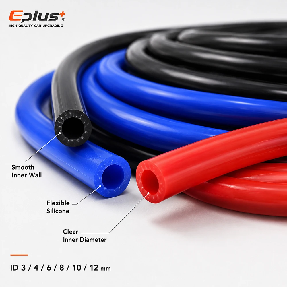 Universeller Flexibler Schwarzer Roter Blauer Silikon-Vakuumschlauch ID 3-12mm Flammhemmend Hochtemperatur Auto Motorrad Motor Luftschlauch – Detail 5