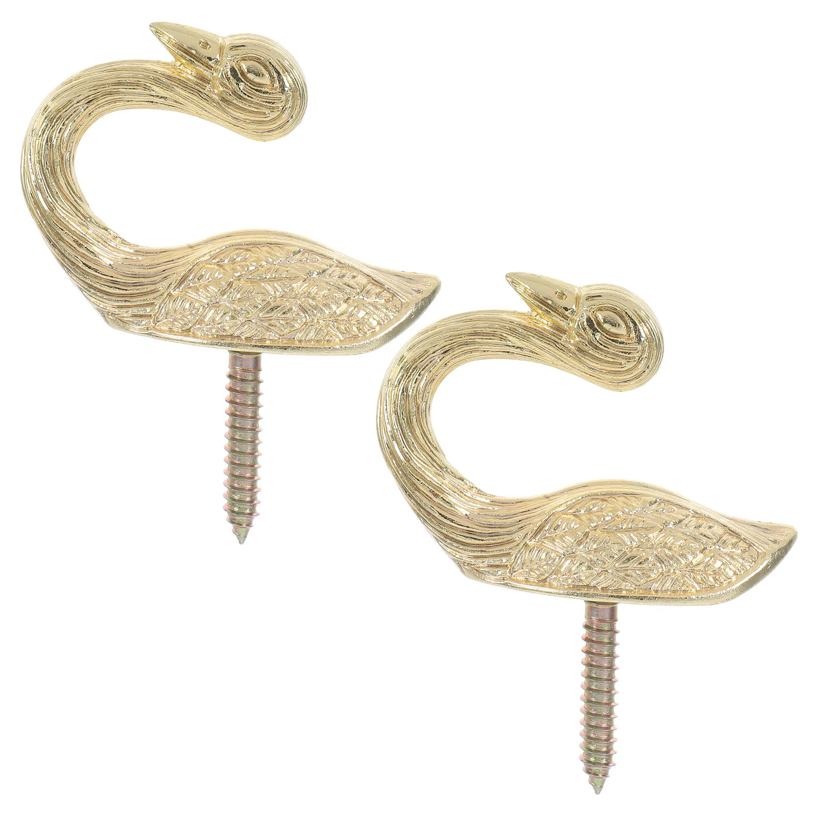 

2pcs Curtain Hooks Metal Zinc Alloy Wall Mounted Holdback Drape Tiebacks Multifunctional European Style Swan Shaped Bath