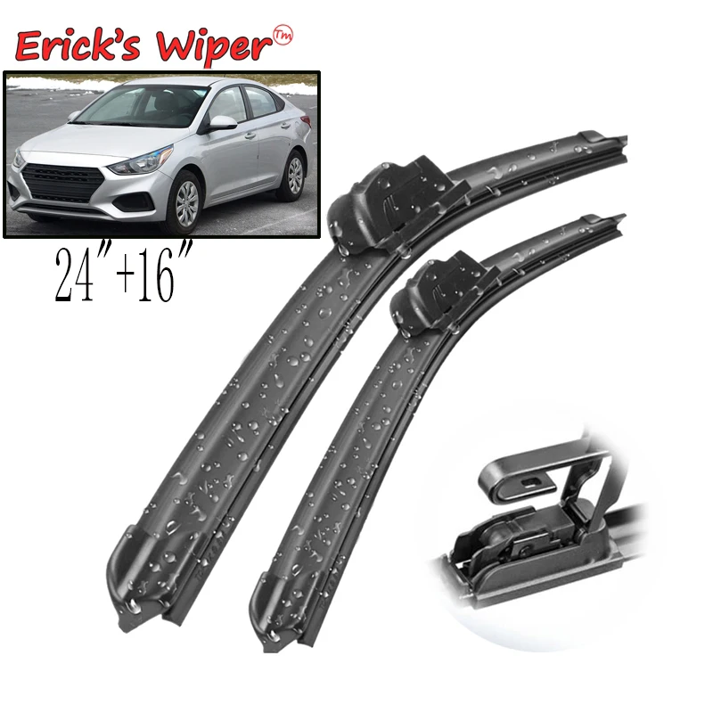 Erick's Wiper Front Wiper Blades For Hyundai Accent Verna HC YC 2017 - 2023 Windshield Windscreen Window Rain Brushes 24