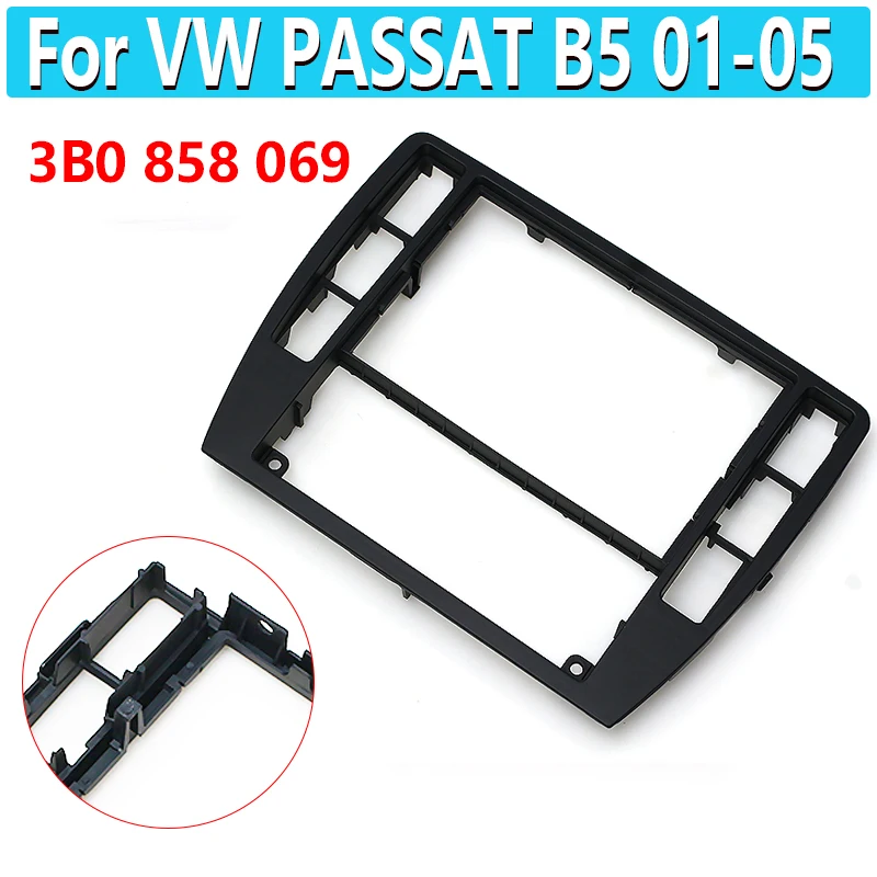 Para vw passat b5 2001-2005 1 pçs console do carro quadros console central guarnição moldura painel decorativo moldura de rádio face frame 3b0858069