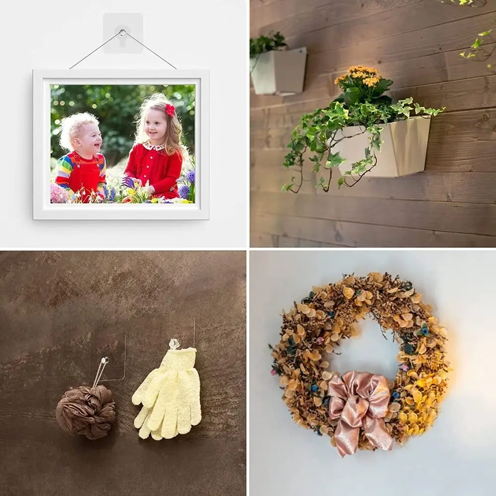 10 szt. Plastikowe śruby do ścian, haczyki samoprzylepne, przezroczyste, bezszwowe, samoprzylepne haczyki ścienne, naklejki bez śladów.