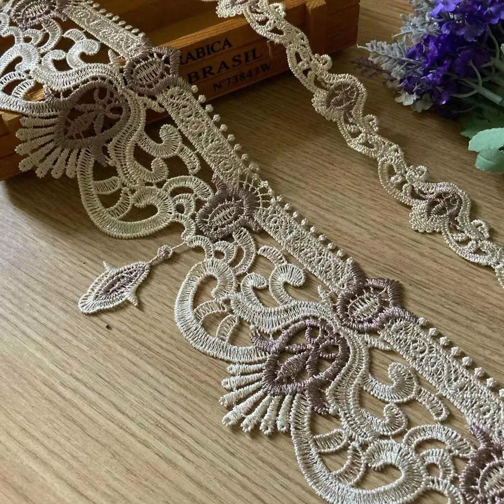 2 yards Lace Trim Ribbon for Home Textiles Curtains Sofa Covers Cushions Embroidered Tape Trimmings Polyester Sewing Lace Fabric