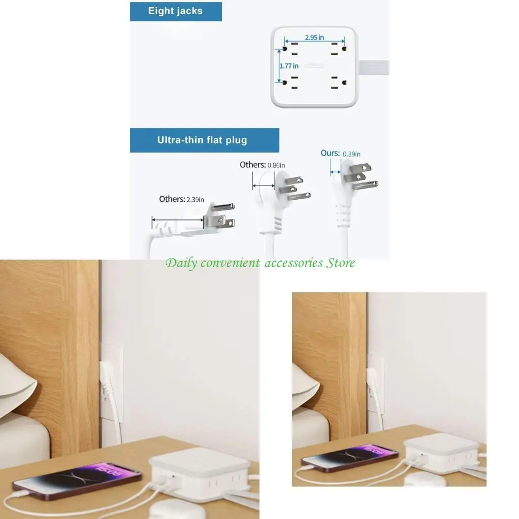

Зарядный адаптер типа C 97QB с несколькими розетками и USB Typec и 8AC Port для домашнего и офисного использования