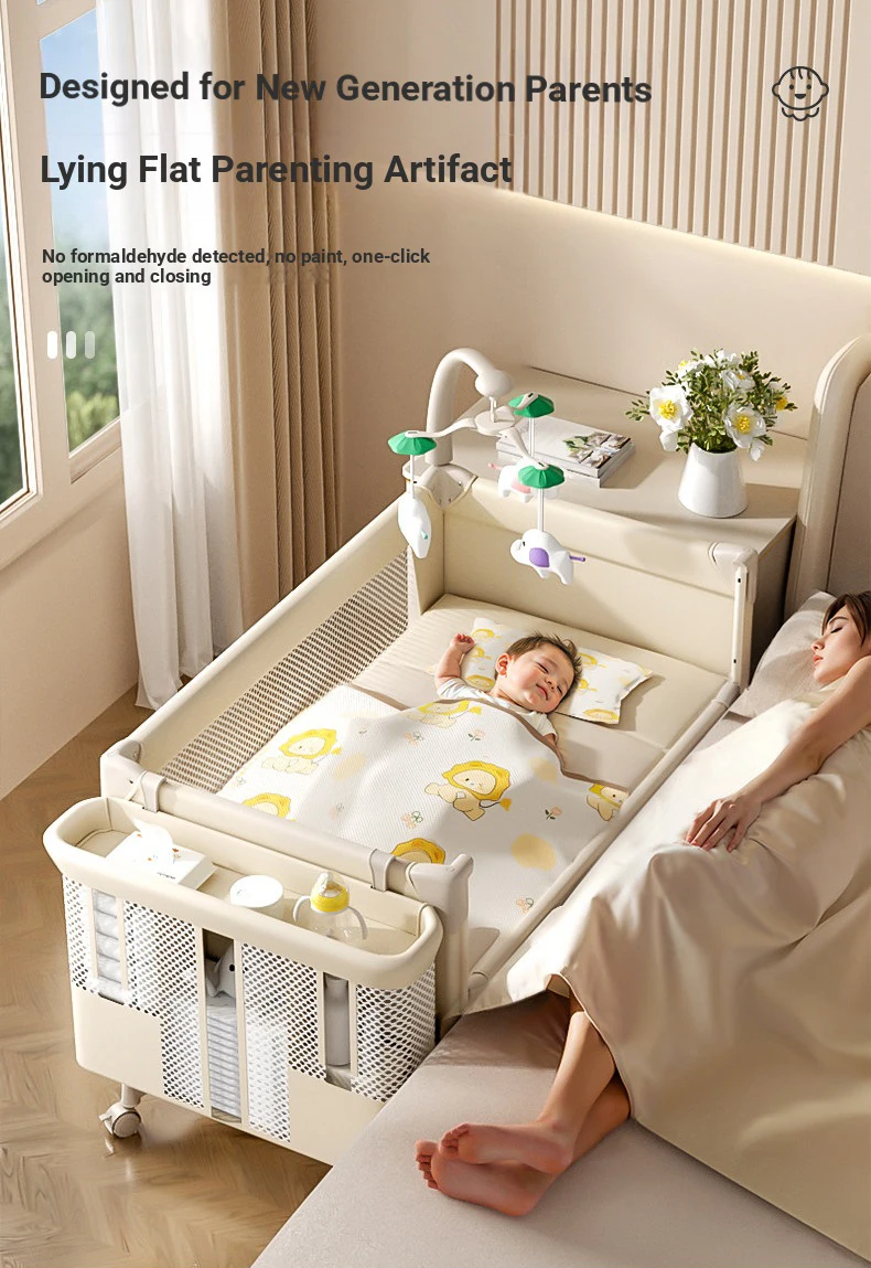 

Трансформируемая детская кроватка со станцией для пеленания подгузников: портативная, складная, многофункциональная подарочная кровать