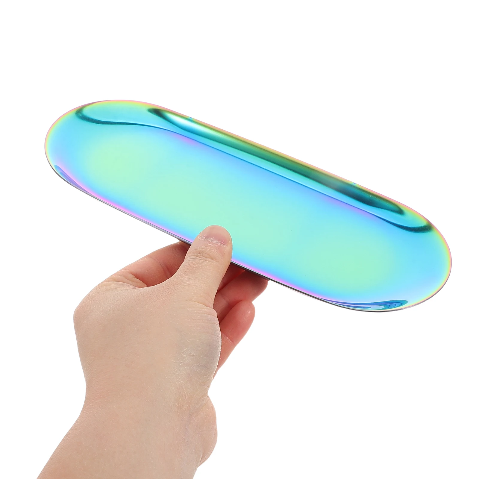 

2pcs Stainless Steel Decorative Tray Stylish Oval Bathroom Vanity ganizer for Jewelry Accessories Storage Corrosion