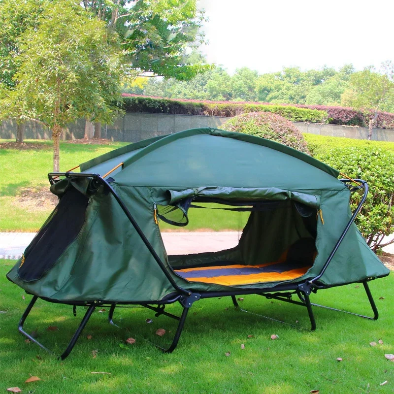 2 Person Portable Camping Bed Foldable Outdoor Elevated Camping Bed Tent Cot Tent Camping Tent With Bed