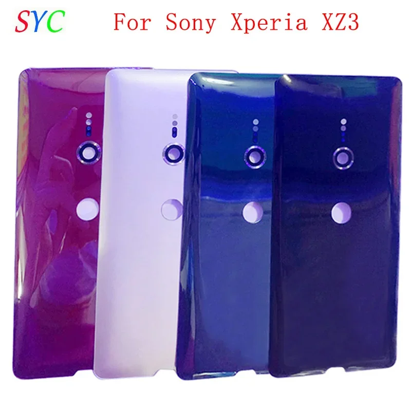 

Rear Door Battery Cover Glass Panel Housing Case For Xperia XZ3 Back Cover with Camera Lens Repair Parts