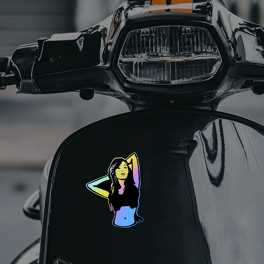 Decalcomania donna olografica unica da 1 pezzo - Design distintivo dal tema alla moda per articoli - Accessorio in vinile durevole impermeabile Chic Vibe