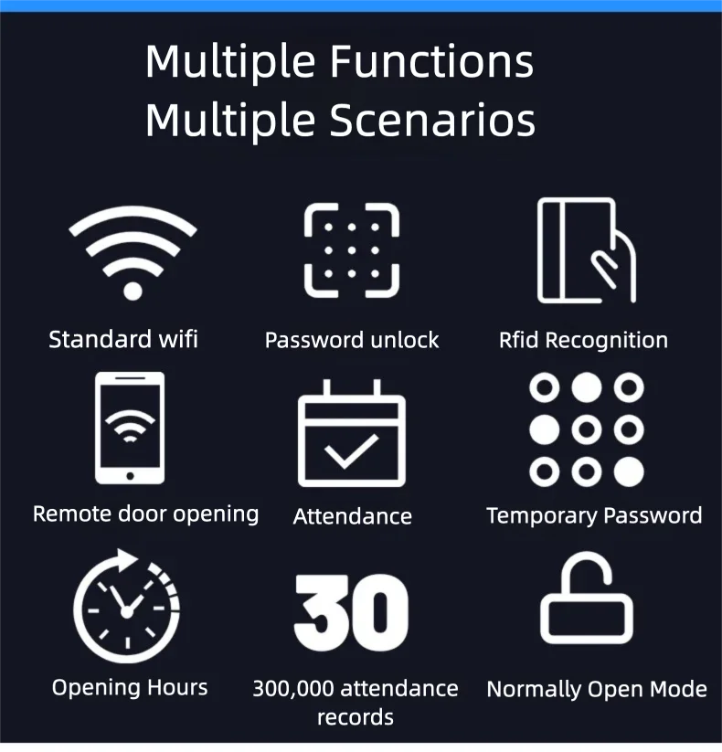 Tuya 4.3 Inch Touch Screen Face Recognition Access Control Machine Tuya Smart Wifi Remote Door Unlock Metal Waterproof System