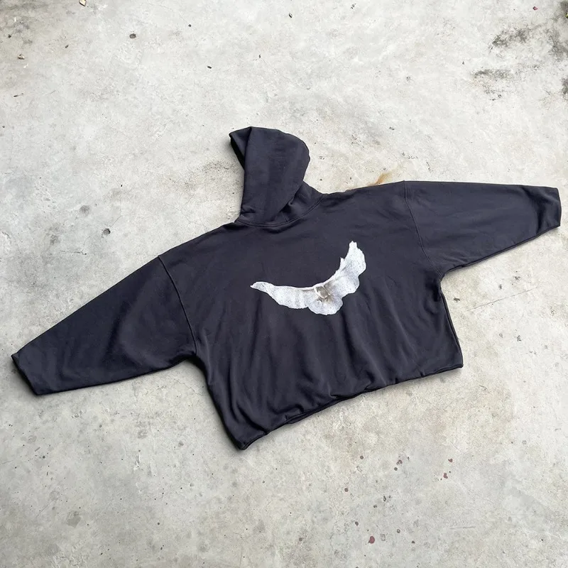 

Худи YZY KANYE WEST Peace Pigeon: модный двухслойный/однослойный пуловер с капюшоном в уличном стиле, трендовый топ