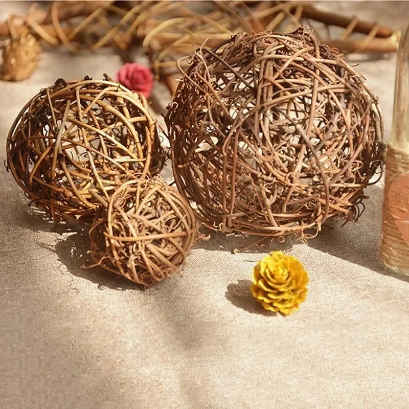 

Wicker Rattan Balls DIY Handmade Weaving Ball Christmas Hanging Floral Ball Decoration Decorative Xmas Tree Pendant 8/10/12/20CM