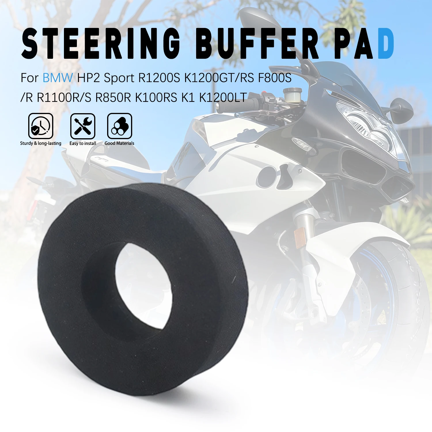 Für BMW HP2 Sport R1200S K1200GT/RS F800S/R R1100R/S R850R K100RS K1 K1200LT 31427677987 Motorrad-Lenkungsdämpfungskissen