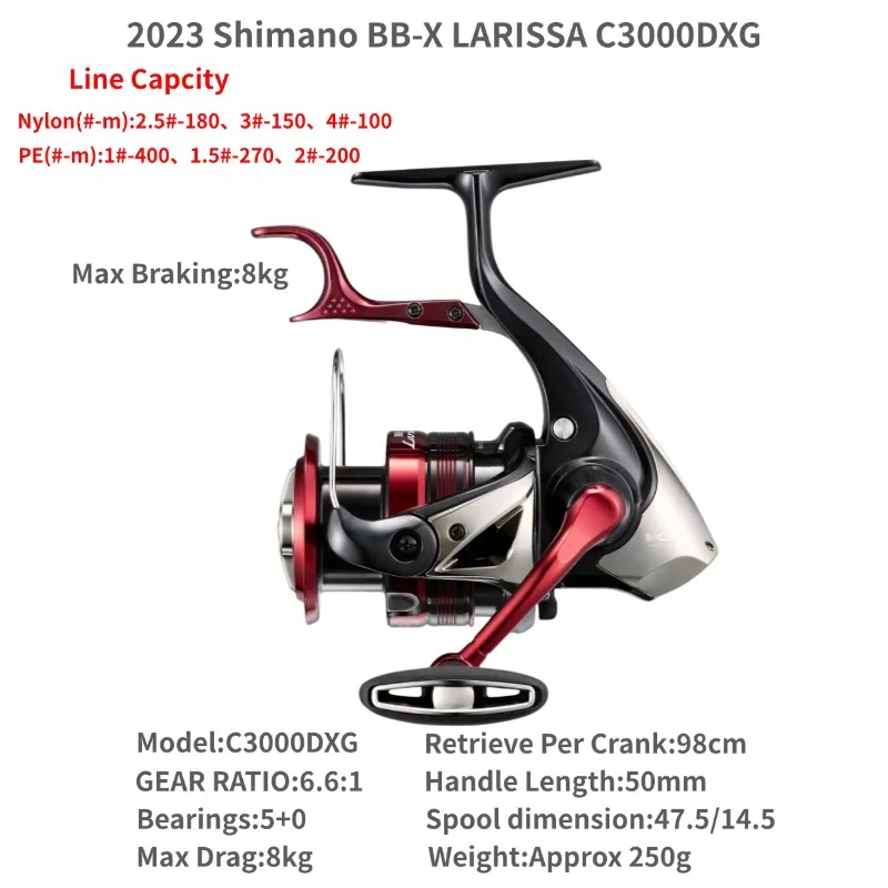 SHIMANO 2023 BB-X LARISSA Iso Lever Spinning Fishing Reel 2500DHG