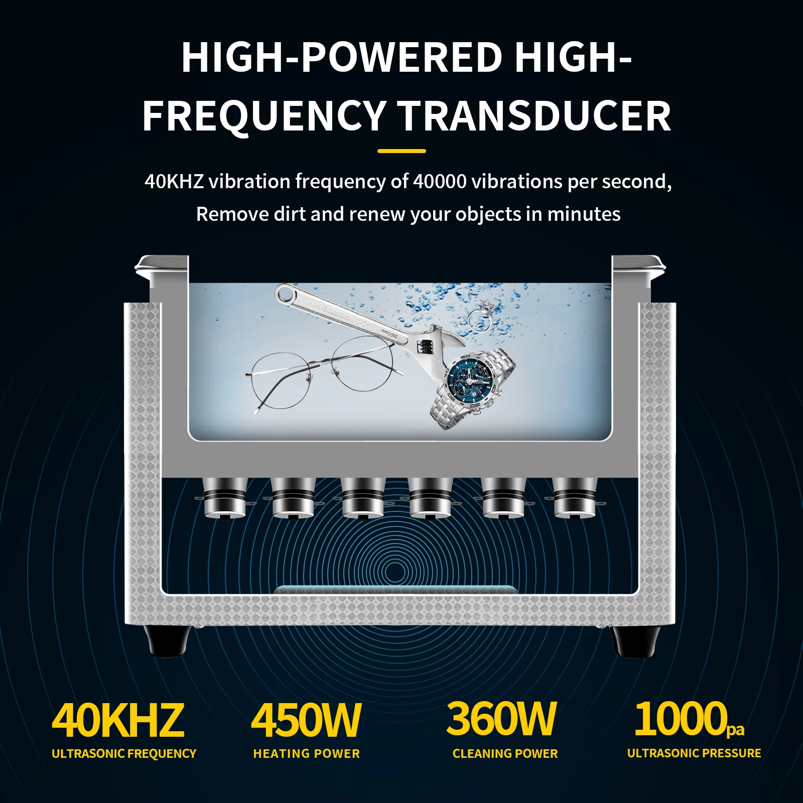 ACMESONIC 15L 360W 450W Лабораторный ультразвуковой очиститель с подогревом и таймером для виниловых компакт-дисков, стеклянных ювелирных изделий