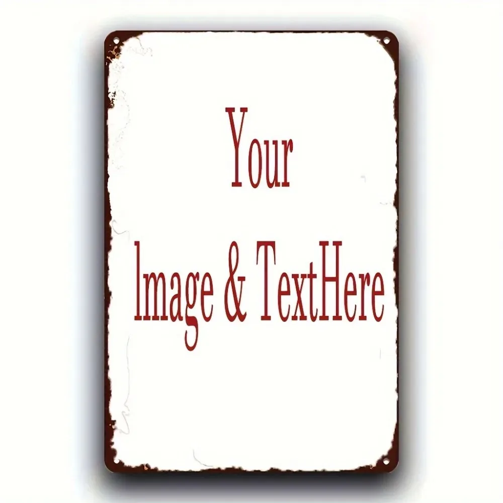 8×12Inch Vintage Customizable Metal Tin Plaque Personalized Distressed Edge Waterproof Garden Farmhouse Bar Bedroom Versatile Wa