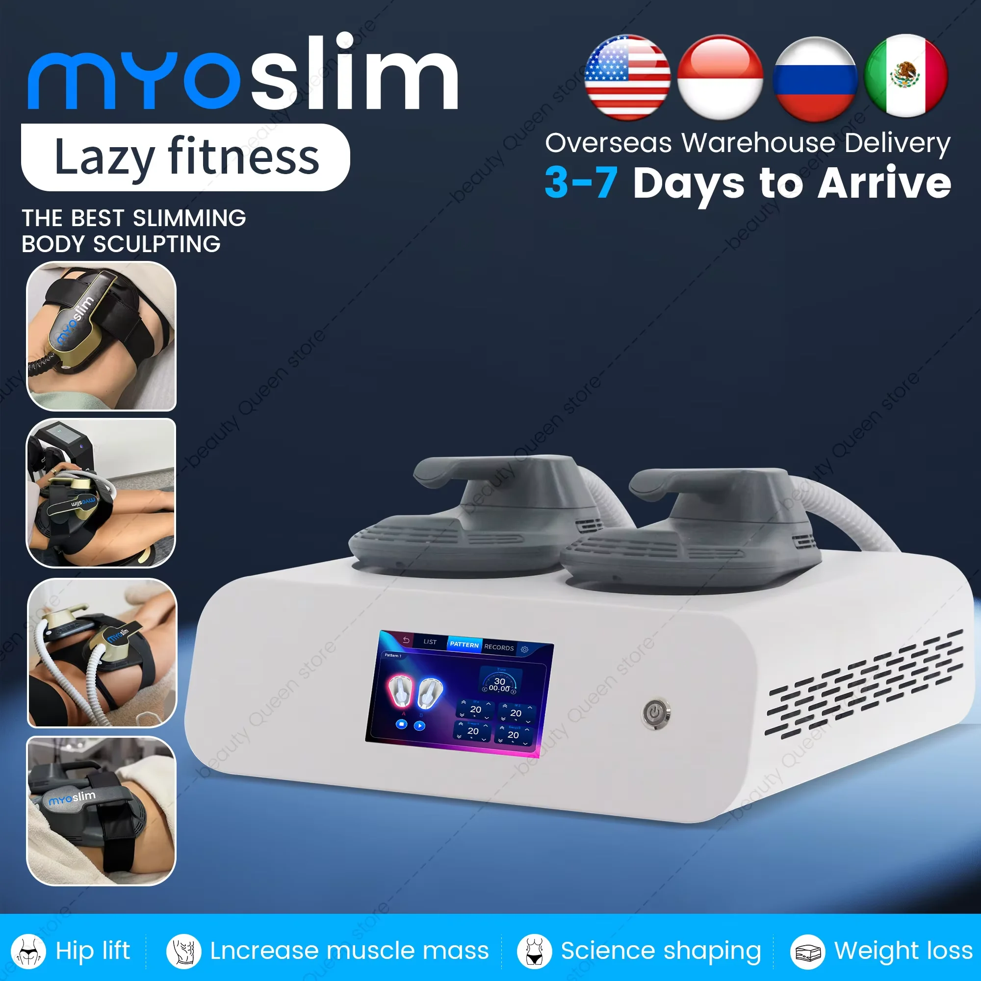 Myoslim 7500W Muscle Stimulation Gear Non‑Invasive EMS Body Contouring For Muscle Growth Fat Reduction Weight Control