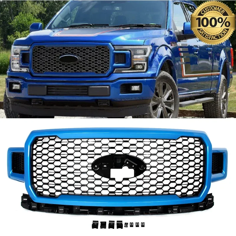 SAIQINGSP Fit Ford F-150 F150 2018-2020 Front Bumper Grille Velocity Blue Car Accessories Tools