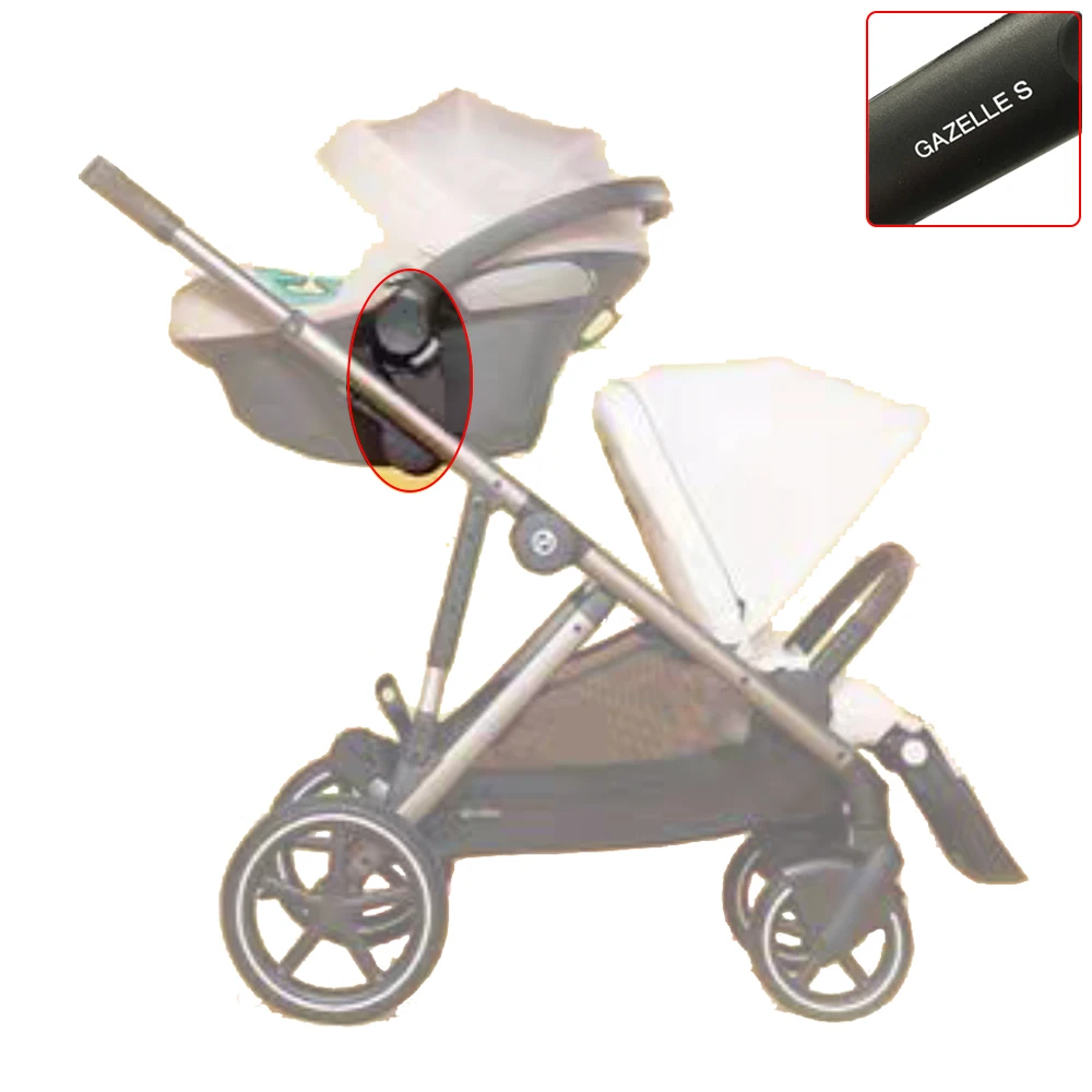 A Pair Adapter For Cybex Twin Baby Pushchair Gazelle S Stroller And Aton Cloud Q/Z Maxi Cosi Joie Car Seat Converter Secure Lock view 2