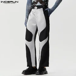 INCERUN 2023 American Style Men's Trousers Deconstruction Design Splicing Pants Casual Stylish Male Straight Leg Pantalons S-5XL