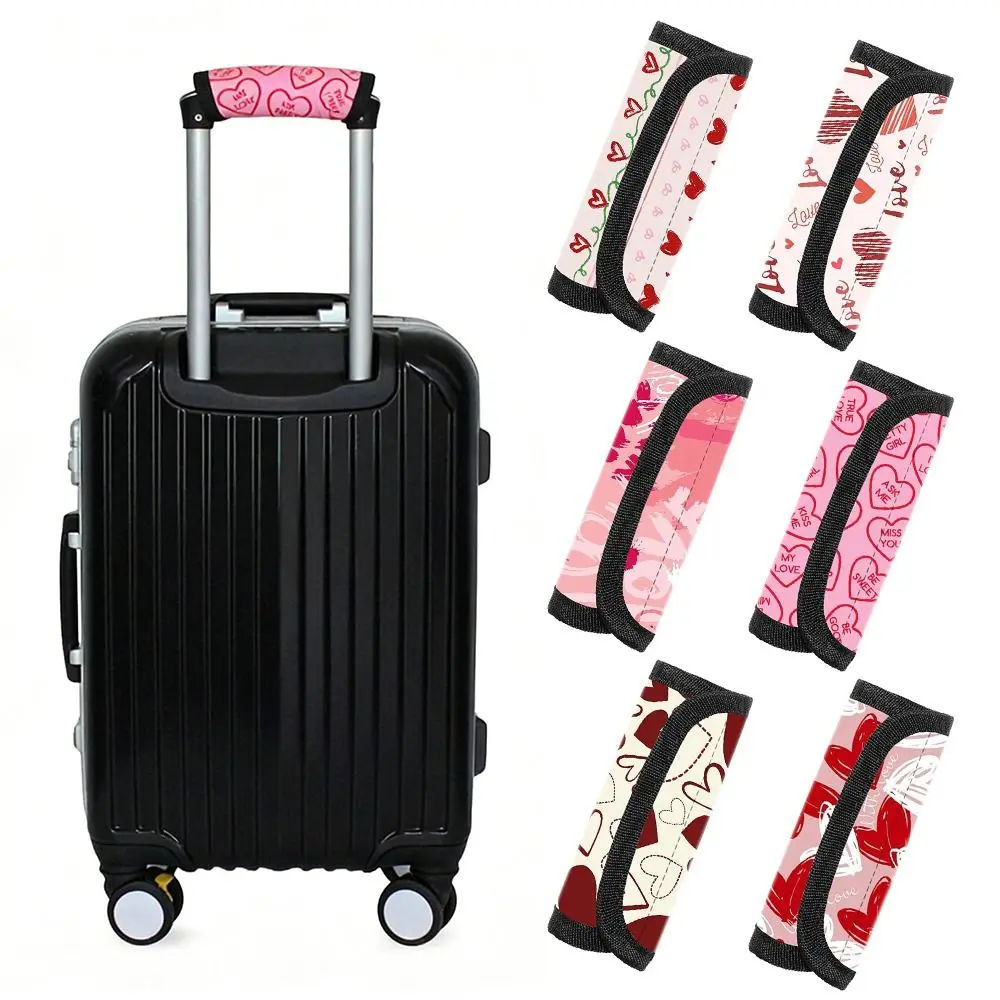 Soft Luggage Handle Cover Anti-slip Love-heart Luggage Handle Wrap Grip Waterproof Replacement Suitcase Bag Handle Sleeve