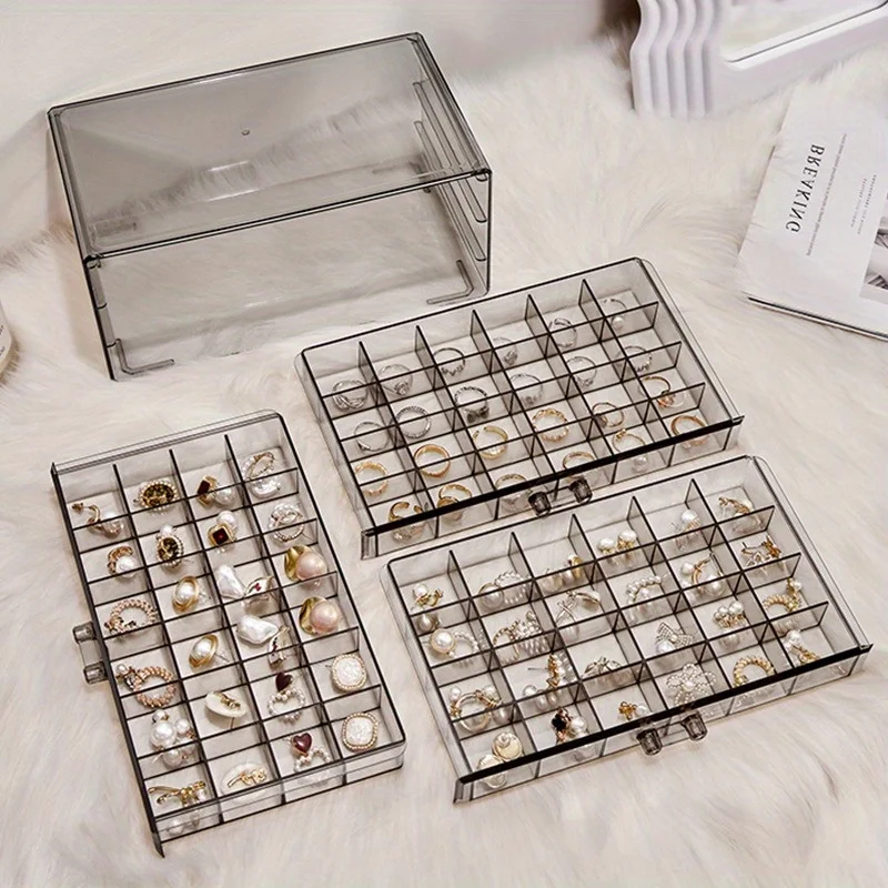 1pc Drawer Style Transparent Jewelry Box Large Capacity Ring Earring Necklace Acrylic Jewelry Sorting Box Jewelry Box Organizer