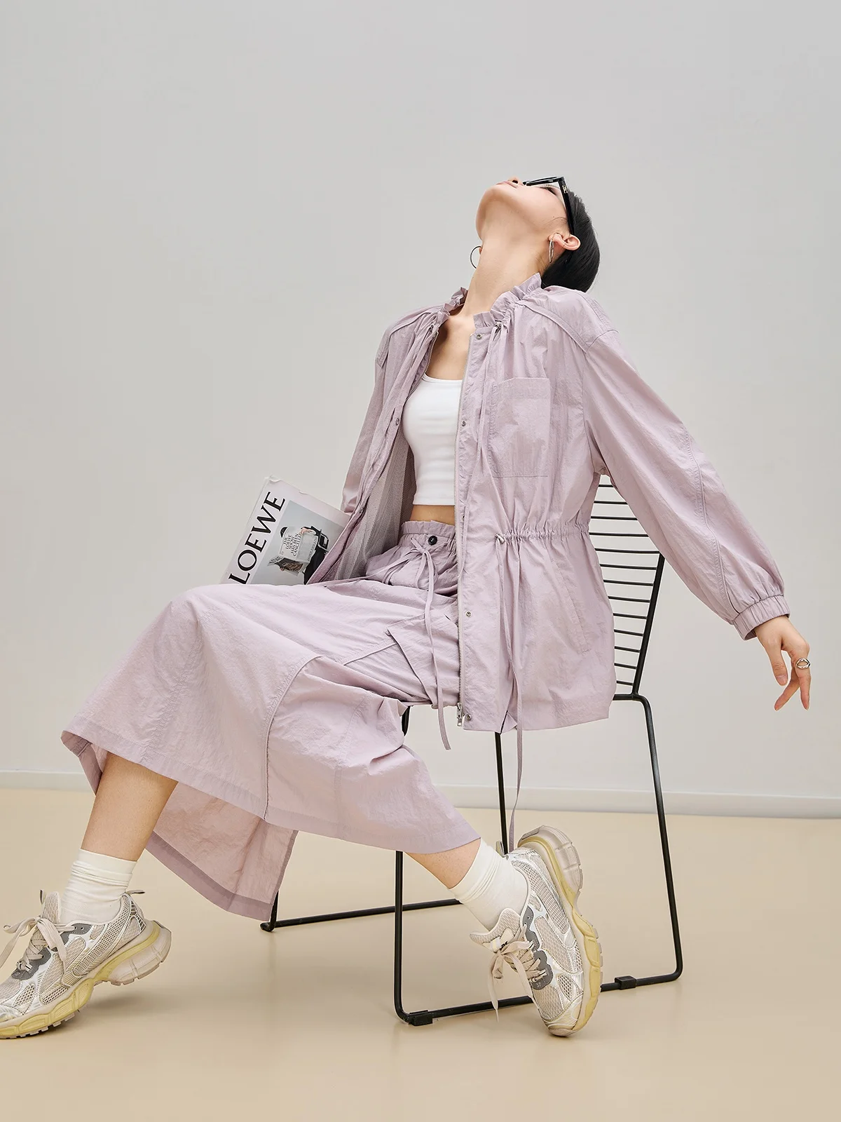 

Женский комплект из топа и юбки с защитой от солнца Guuli, красивый возрастной наряд, повседневный длинный свек, круглая застежка-молния