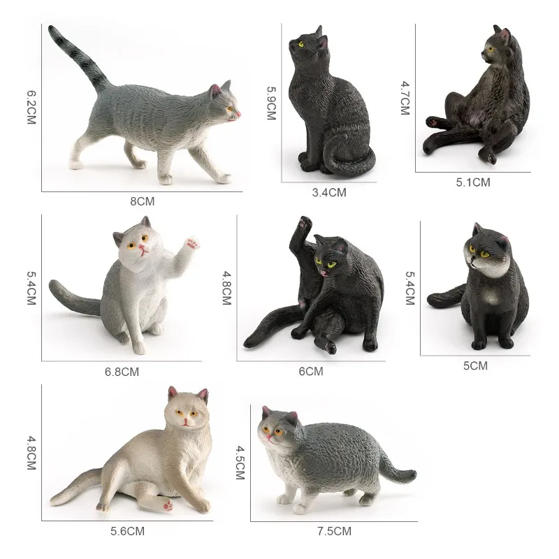 1 قطعة مجموعة تمثال قطة واقعية صغيرة لطيف البرتقال العانس البريطانية قصيرة الشعر لعبة القطط للأطفال الديكور الراتنج المنمنمات