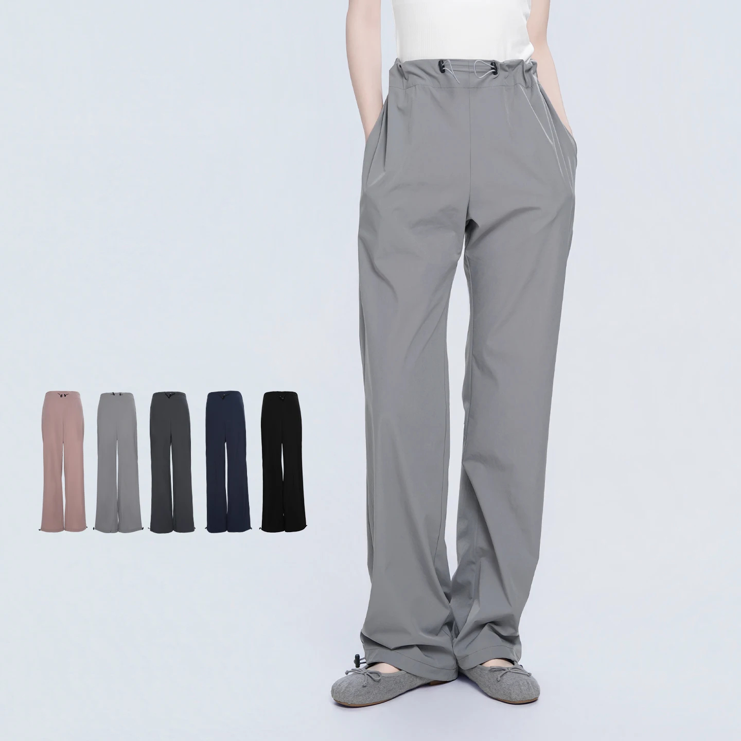 Women Dance Pants Straight Trousers Girls Adult Adjustable Ballet Dance Cycling Jogging Trousers Ankle Banded Pants with Pocket