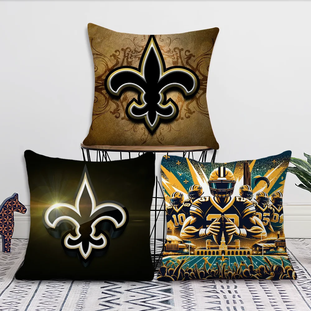 Cool New O-Orleans S-Saints Pillow Case Living Room Sofa Cushion Cover Suitable For Home Bedroom Room Decoration