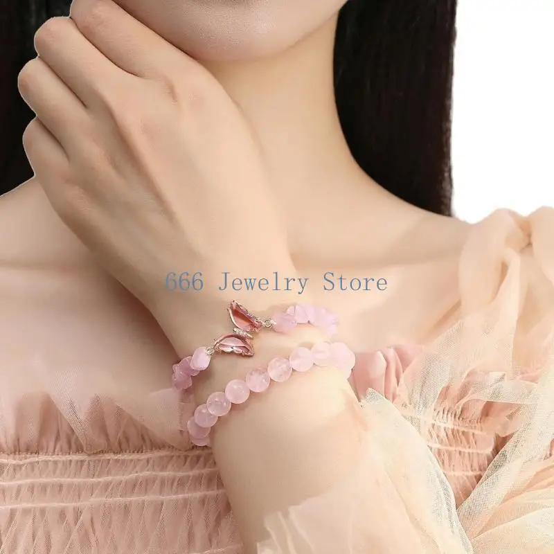 

F2TD Шикарный браслет-бабочка с кристаллами и бисером Универсальные украшения для вечеринок и свиданий