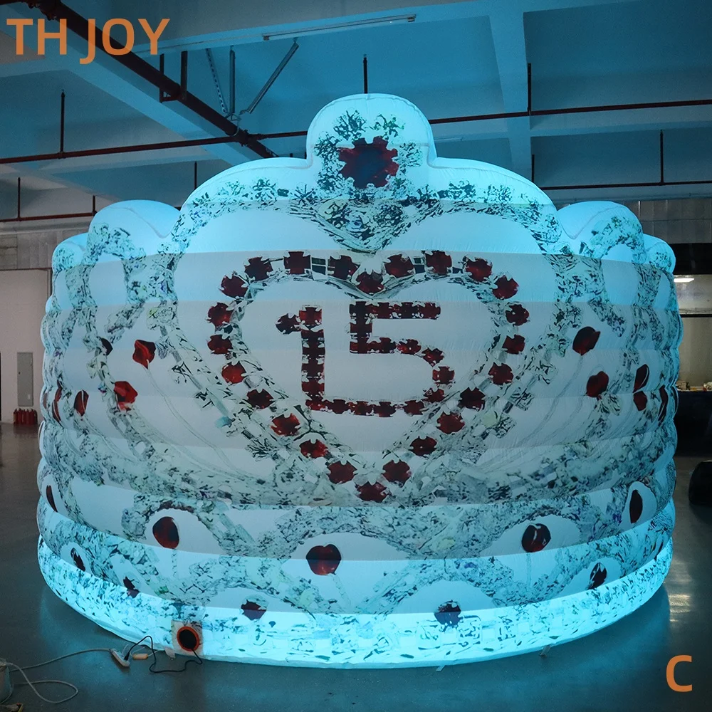 

fast air ship to door, Inflatable Crown model, 6m 20ft width Customized Giant inflatable Crown with LED light for Party