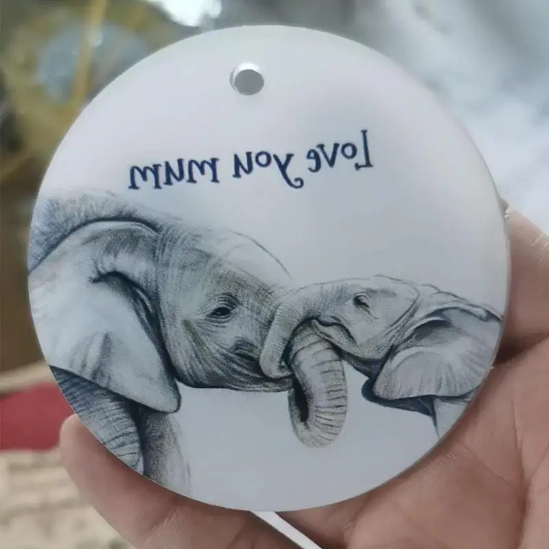 Elephant Ornament For Mom Mother's Day Acrylic Ornaments Elephant Mom And Child Keepsake For Window Door Car