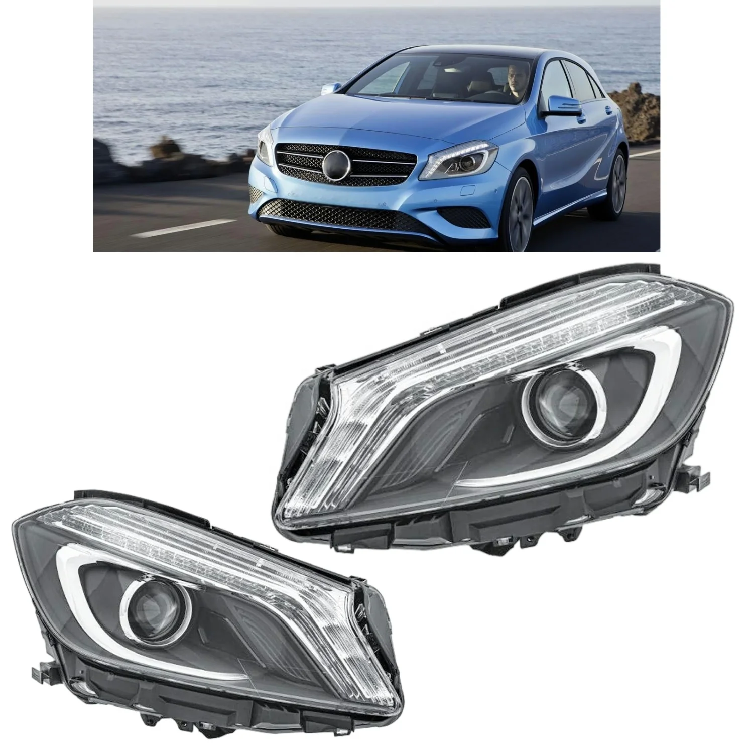 

W176 A-Class 2013-2015 HID Xenon Front Headlight Assembly Fit A200 A250 A260 Auto Lighting System Parts OEM