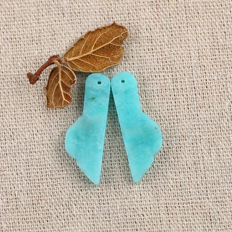 

B&F Handmade Amazonite Pendants, Genuine Natural stones beads, Unique Stones for jewelry & DIY Earring Beads