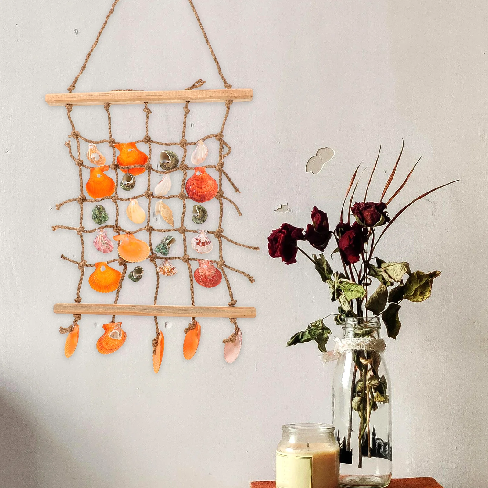 

Seashell Conch Wall Hanging Rope Design Beach Decor Nautical Coastal Outdoor Beach Garland Nautical Outdoor Decor