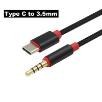 Type C to 3.5mm Audio Cable Adapter For USB C Type-c Earphone Jack Aux 1M Wire For Phone Car Stereo Speaker