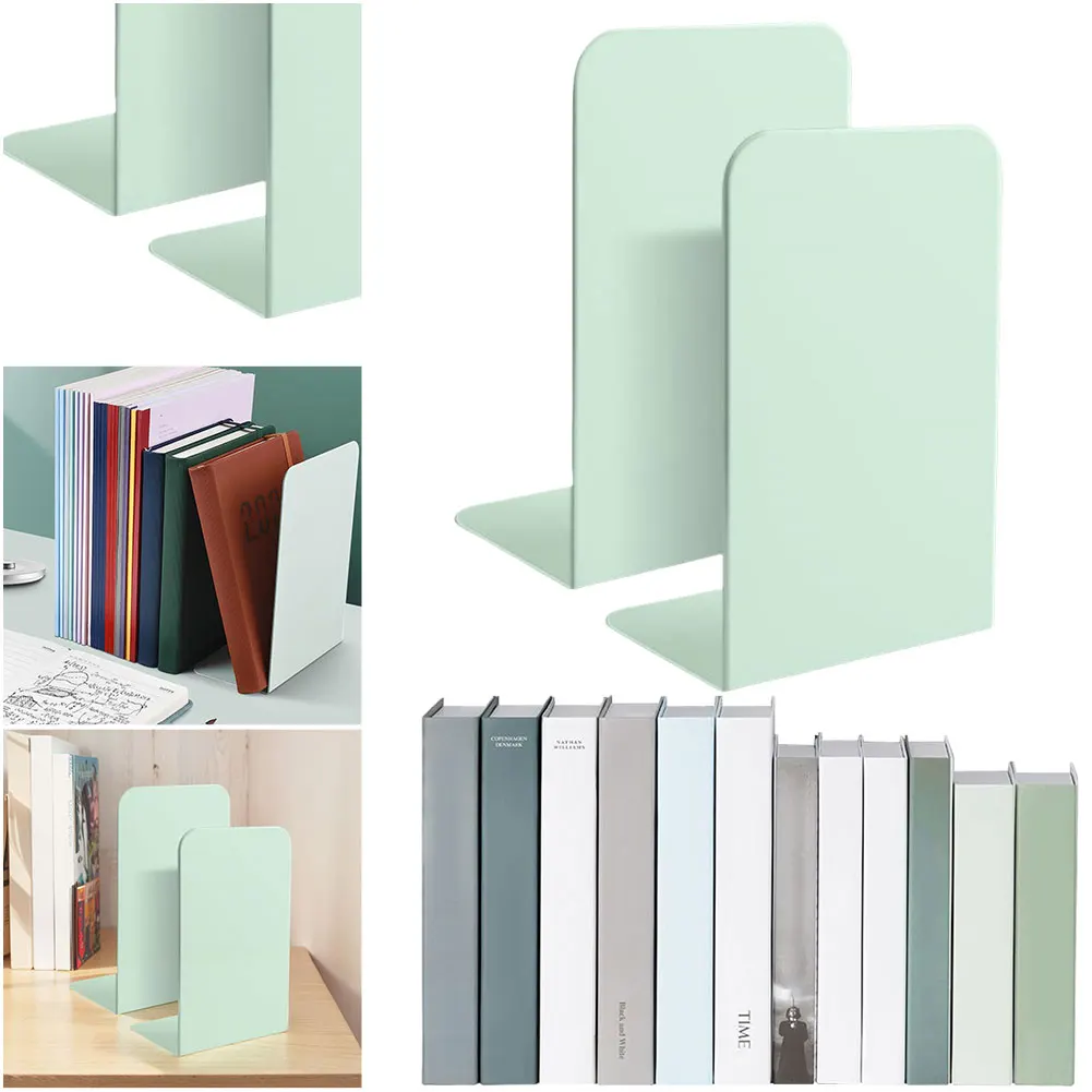 Sujetalibros en forma de L, soporte para libros de escritorio, antideslizante, Simple, bisel para biblioteca, hogar y dormitorio, 1 par