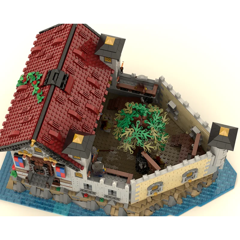 Moc série de arquitetura medieval castelo prisão medieval técnica tijolo diy conjunto montagem brinquedo aniversário das crianças presente natal